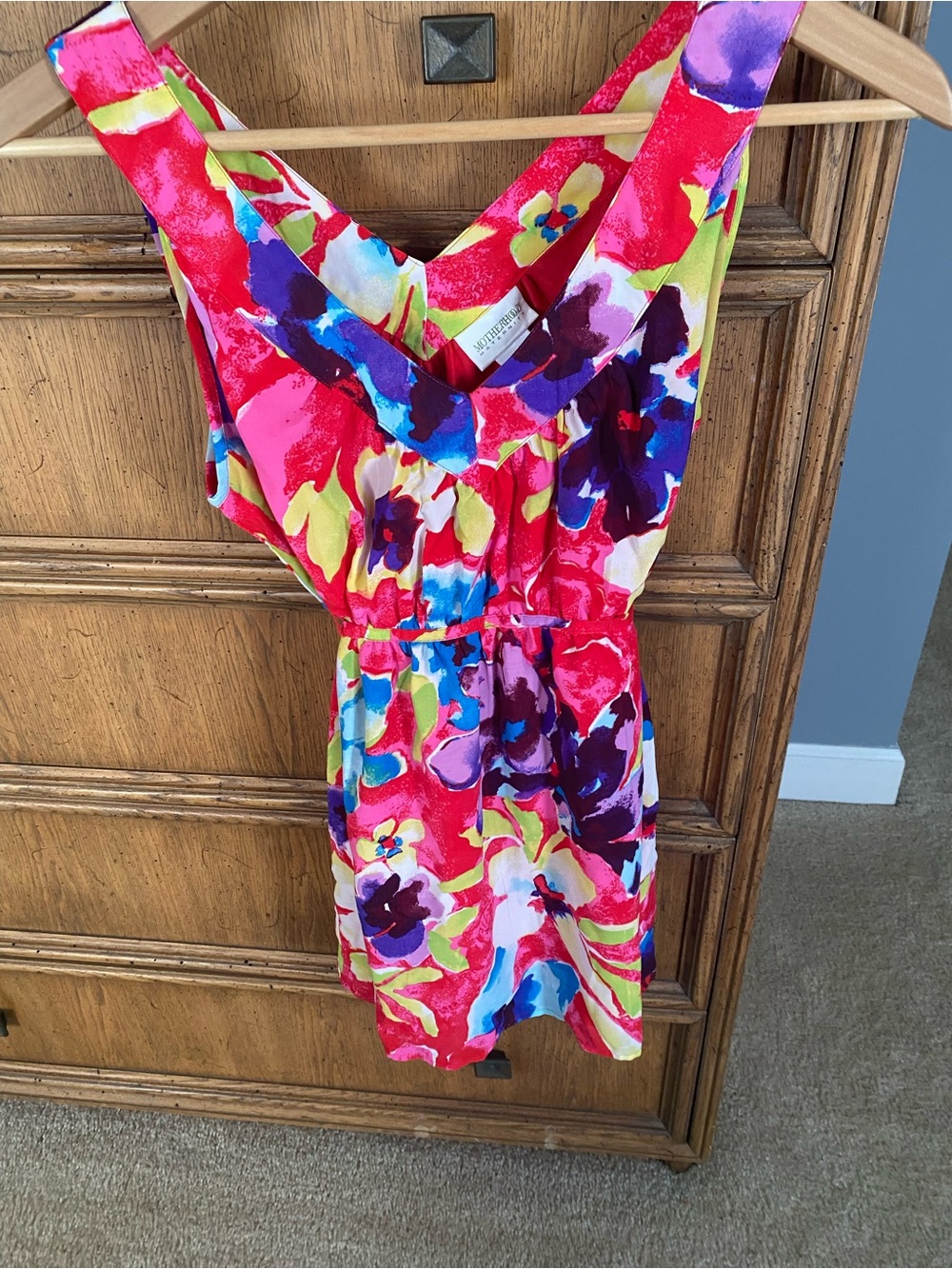 Motherhood Bright Pink Multicolor Floral maternity top